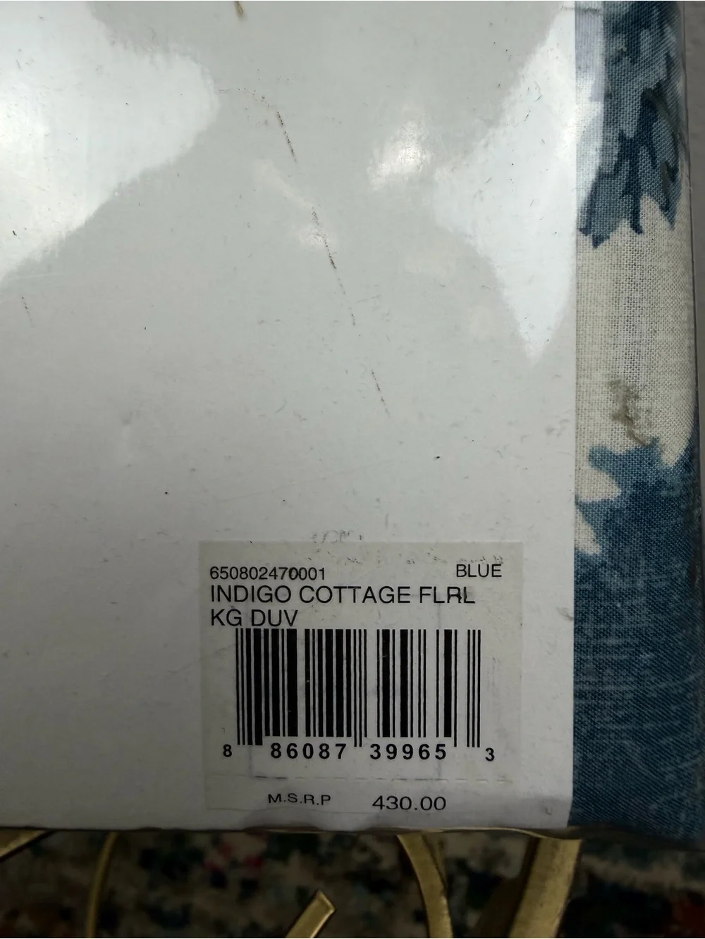 Ralph Lauren NIB Blue Floral Cottage Coastal Comfort King Duvet Cover